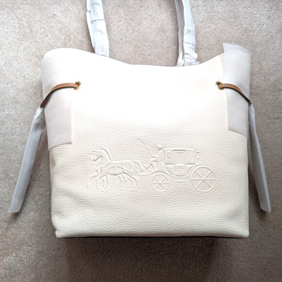 NWT COACH Andy Tote with Horse and Carriage (Color: Chalk Multi) - Picture 2 of 11